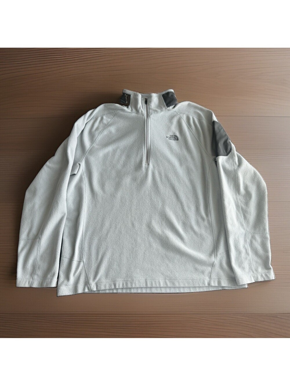 The North Face Mens XL 1/4 Zip Fleece Pullover Jacket Gray Mock Neck Outdoor